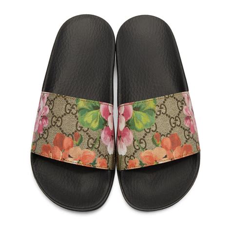 gucci flowers slides|gucci floral slides size 8.